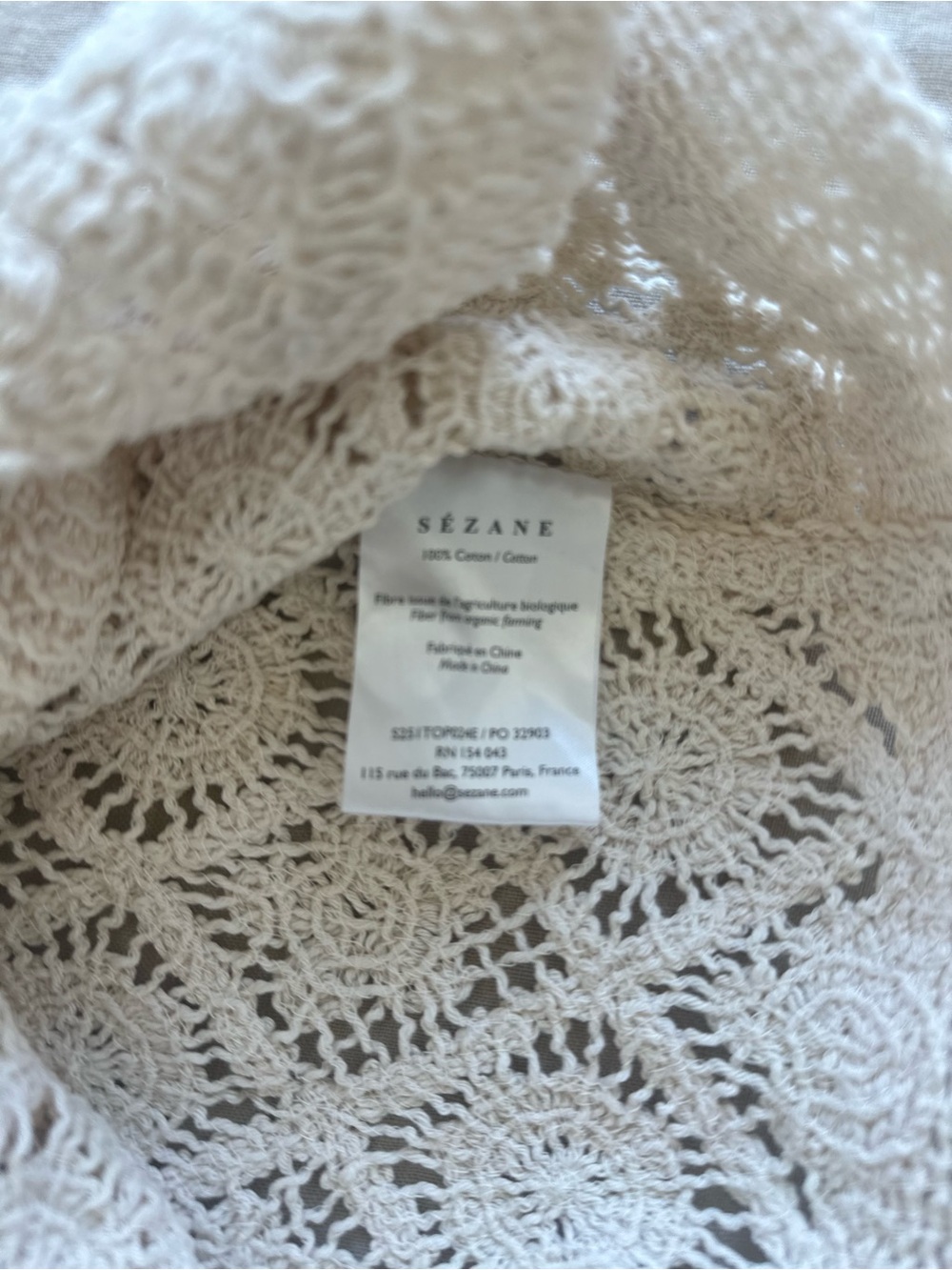 Sezane Ron Tank BlouseCrochet Knit Button Front Vest in Ecru - Picture 6 of 9